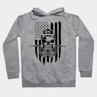 Welding American Welder Skull USA Flag Hoodie